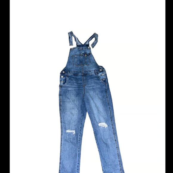 RSQ Tilly’s boyfriend ripped women’s denim overalls 3 26 - Picture 3 of 10